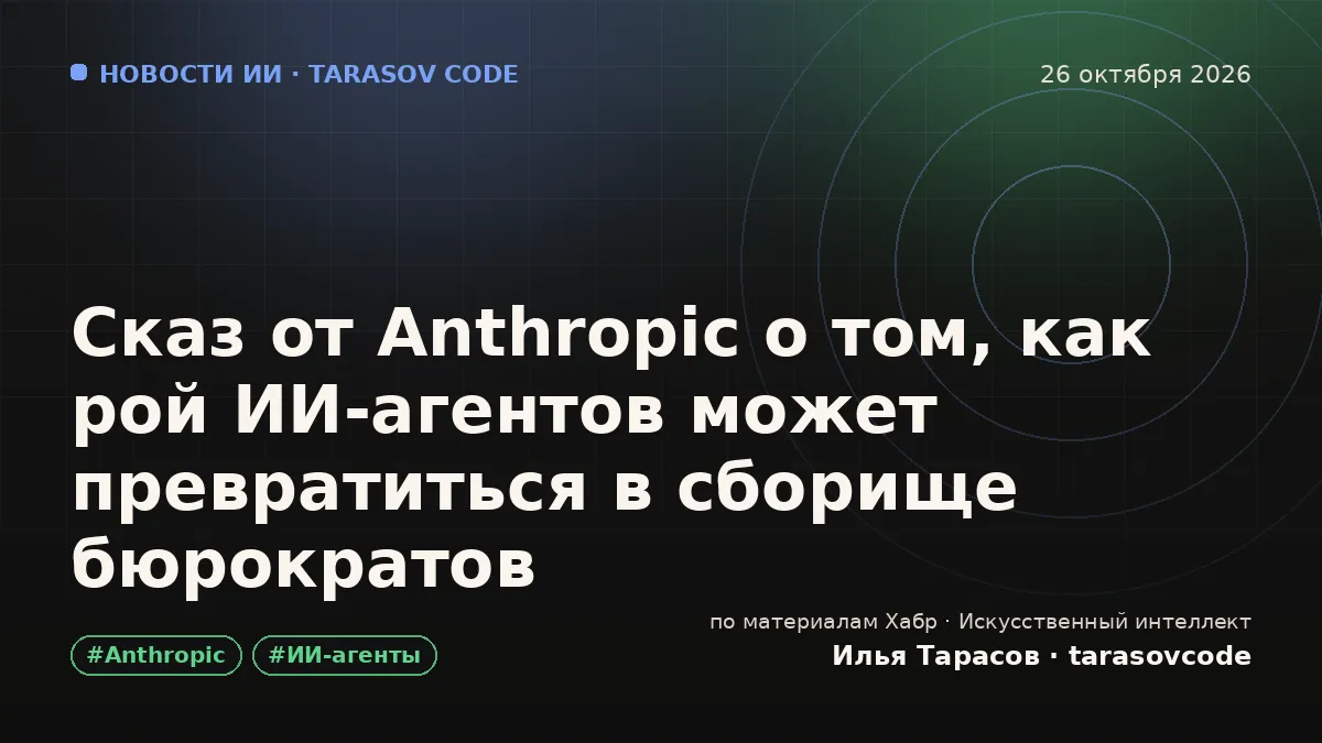 Сказ от Anthropic о том, как рой ИИ-агентов может превратиться в сборище бюрократов