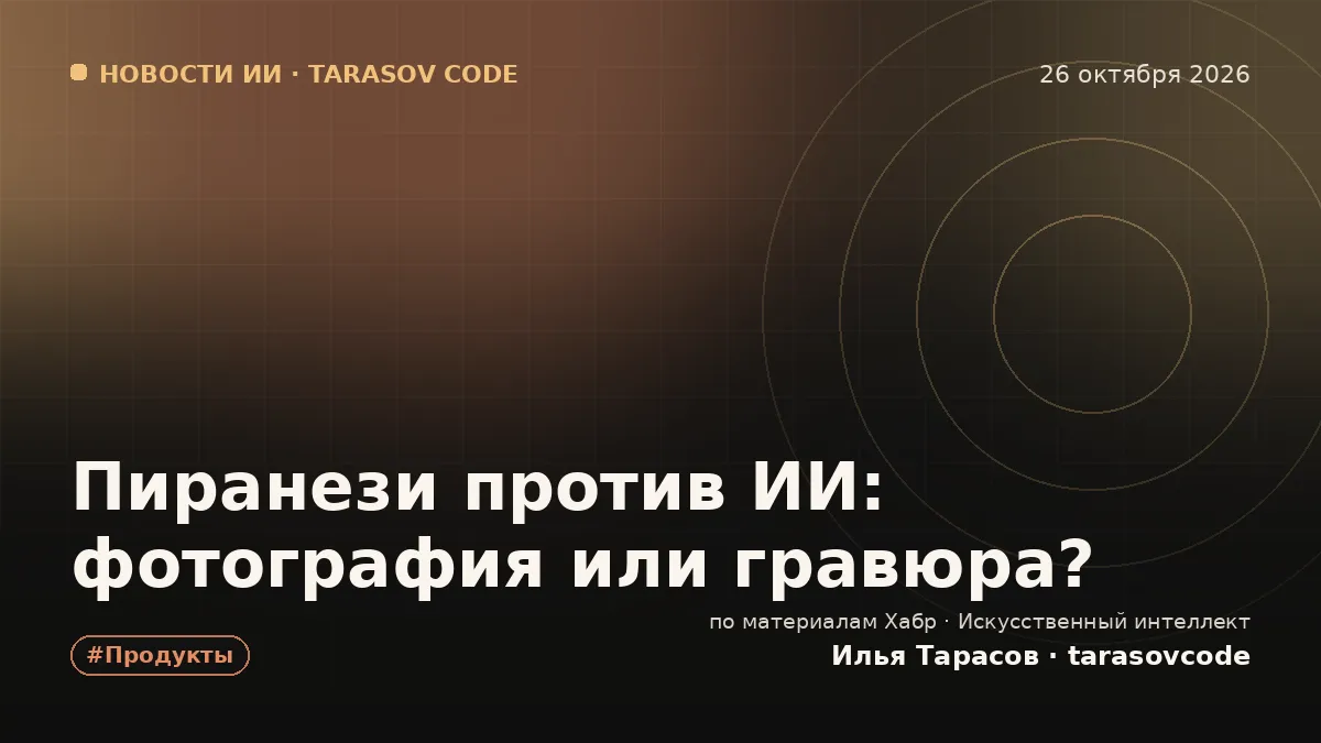 Пиранези против ИИ: фотография или гравюра?