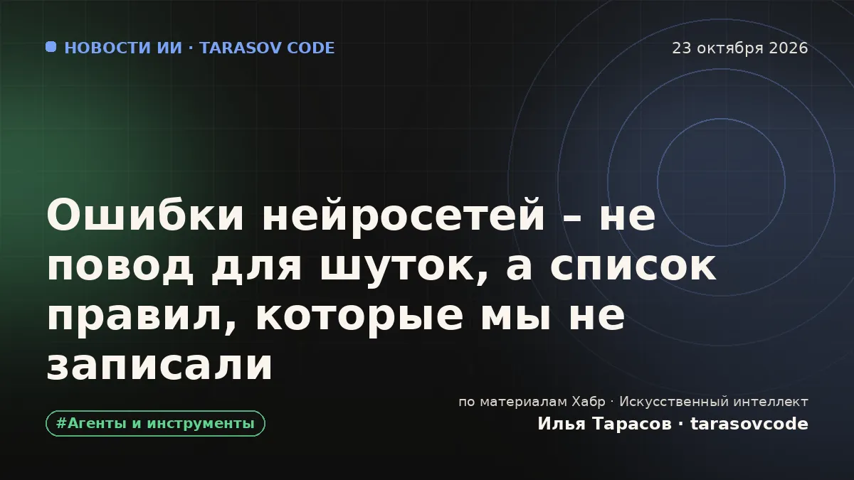 Ошибки нейросетей – не повод для шуток, а список правил, которые мы не записали