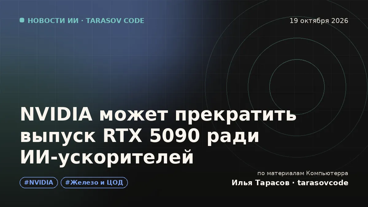 NVIDIA может прекратить выпуск RTX 5090 ради ИИ-ускорителей