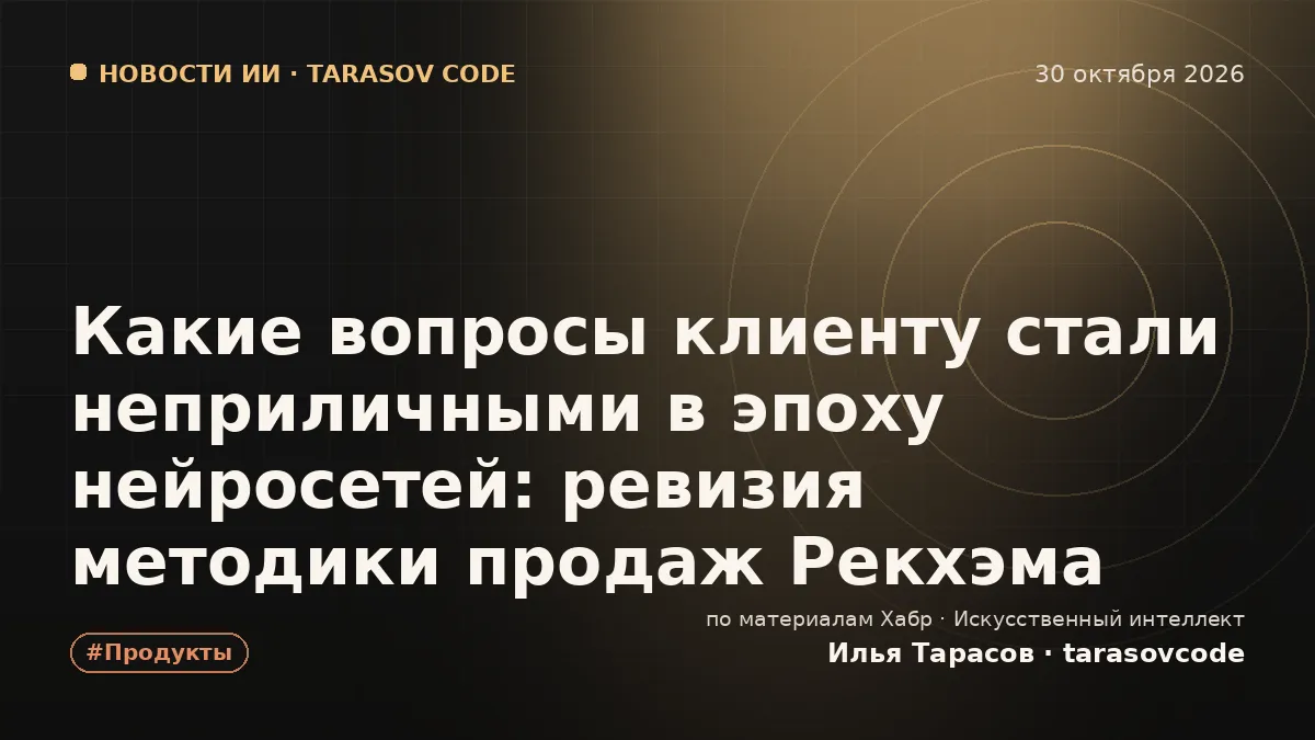 Какие вопросы клиенту стали неприличными в эпоху нейросетей: ревизия методики продаж Рекхэма