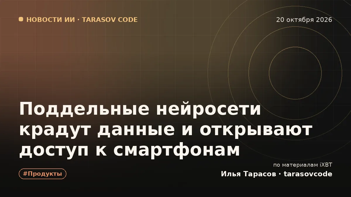 Поддельные нейросети крадут данные и открывают доступ к смартфонам