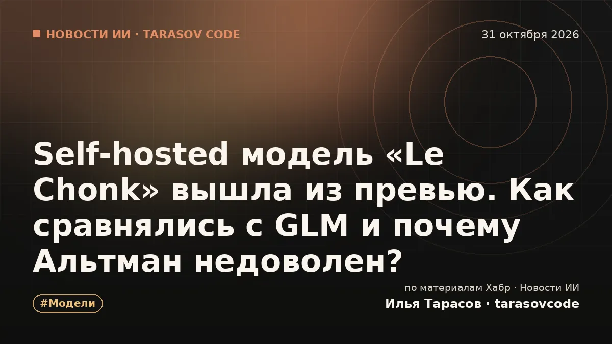 Self-hosted модель «Le Chonk» вышла из превью. Как сравнялись с GLM и почему Альтман недоволен?