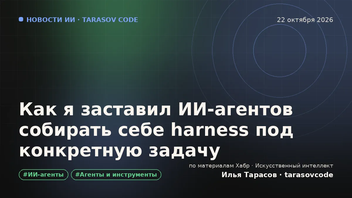 Как я заставил ИИ-агентов собирать себе harness под конкретную задачу