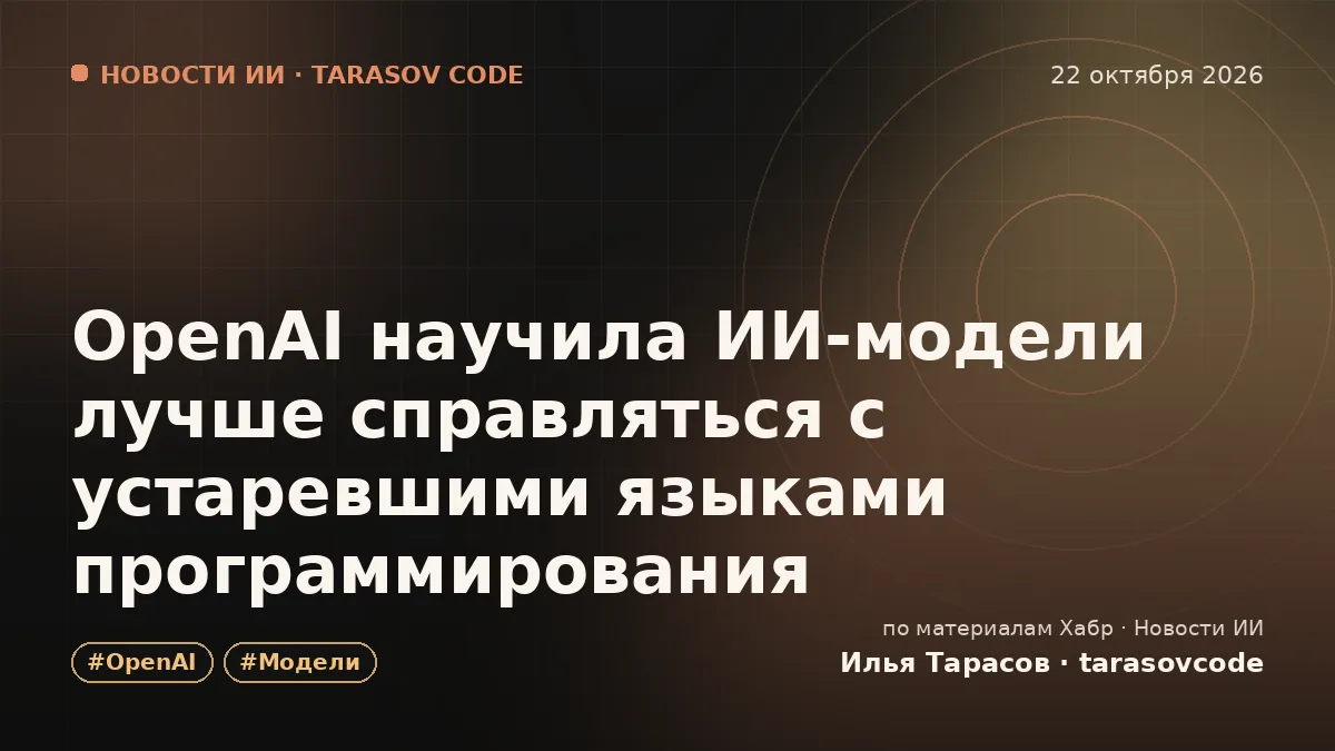 OpenAI научила ИИ‑модели лучше справляться с устаревшими языками программирования