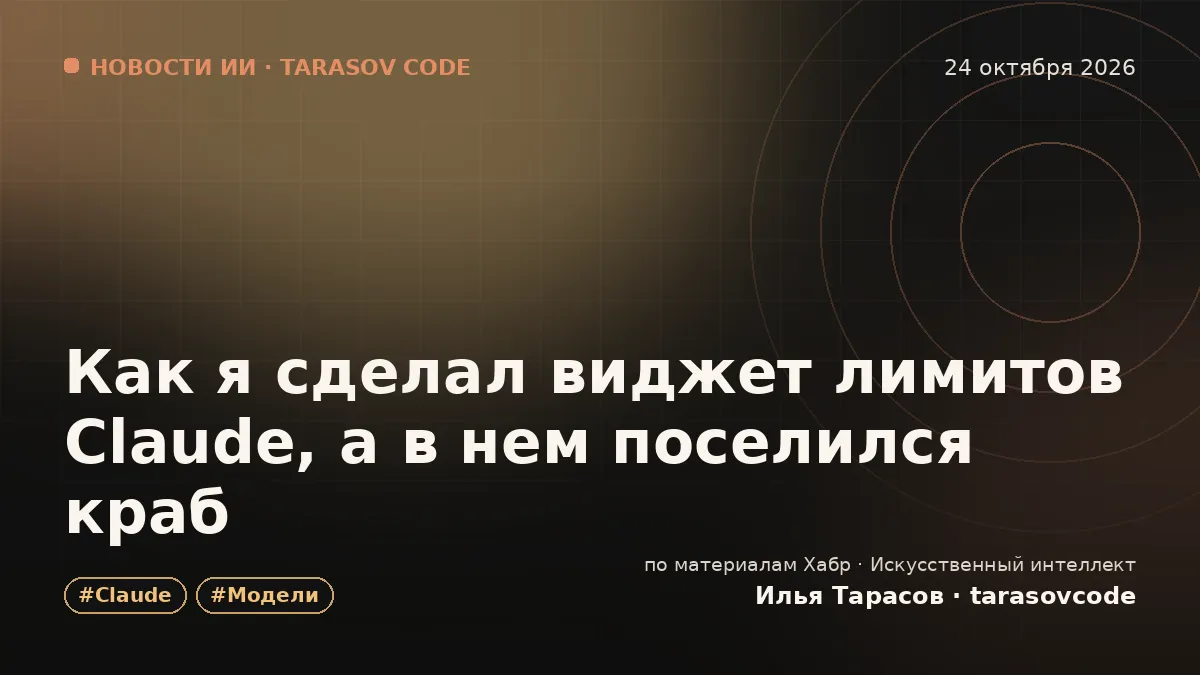 Как я сделал виджет лимитов Claude, а в нем поселился краб