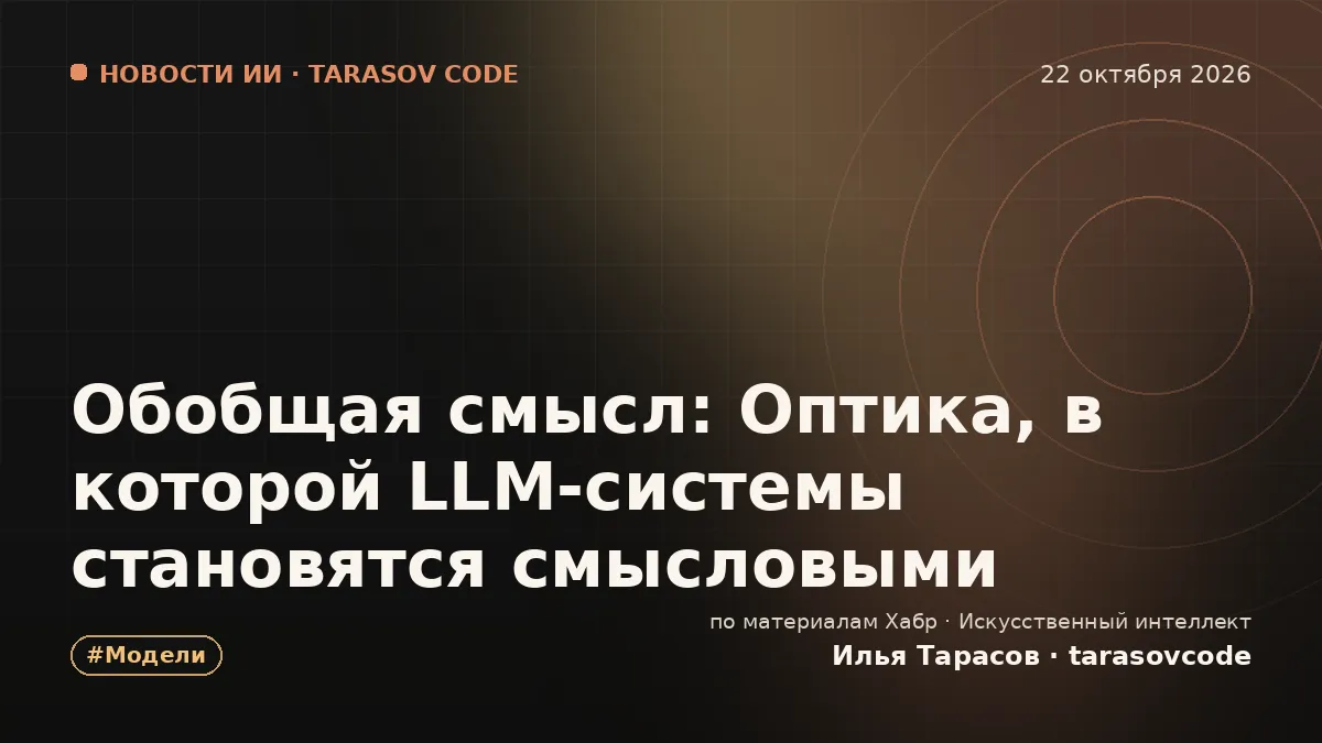 Обобщая смысл: Оптика, в которой LLM-системы становятся смысловыми