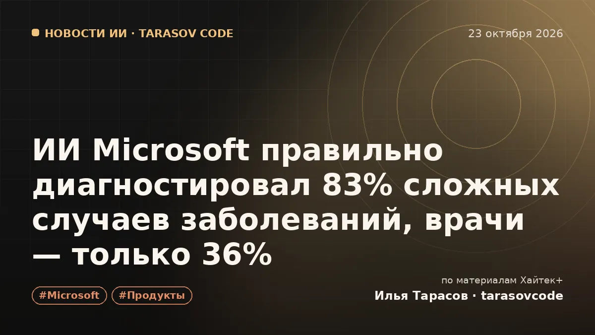 ИИ Microsoft правильно диагностировал 83% сложных случаев заболеваний, врачи — только 36%