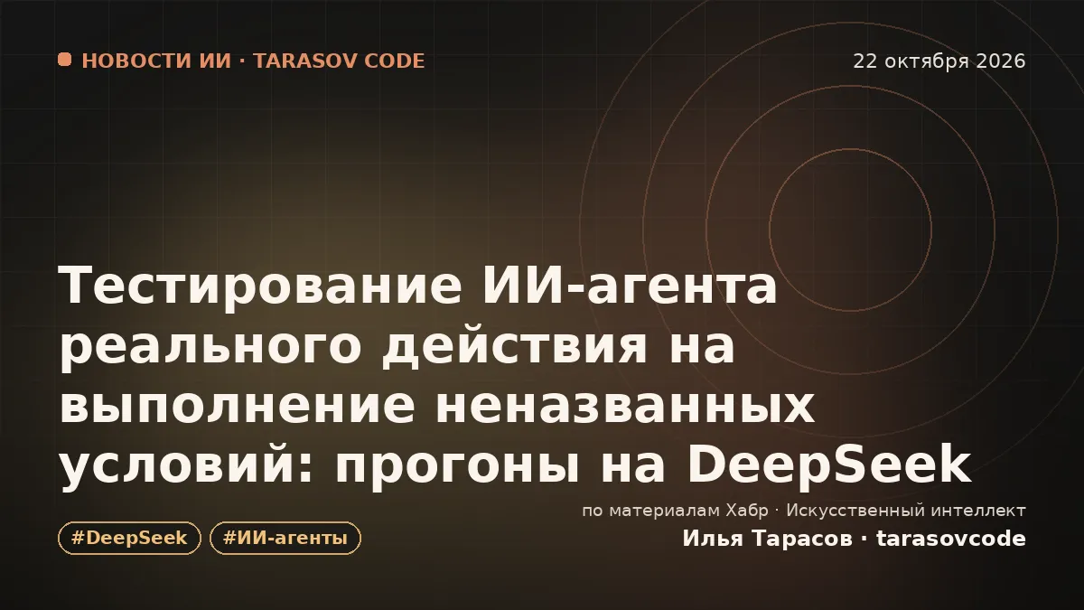 Тестирование ИИ-агента реального действия на выполнение неназванных условий: прогоны на DeepSeek