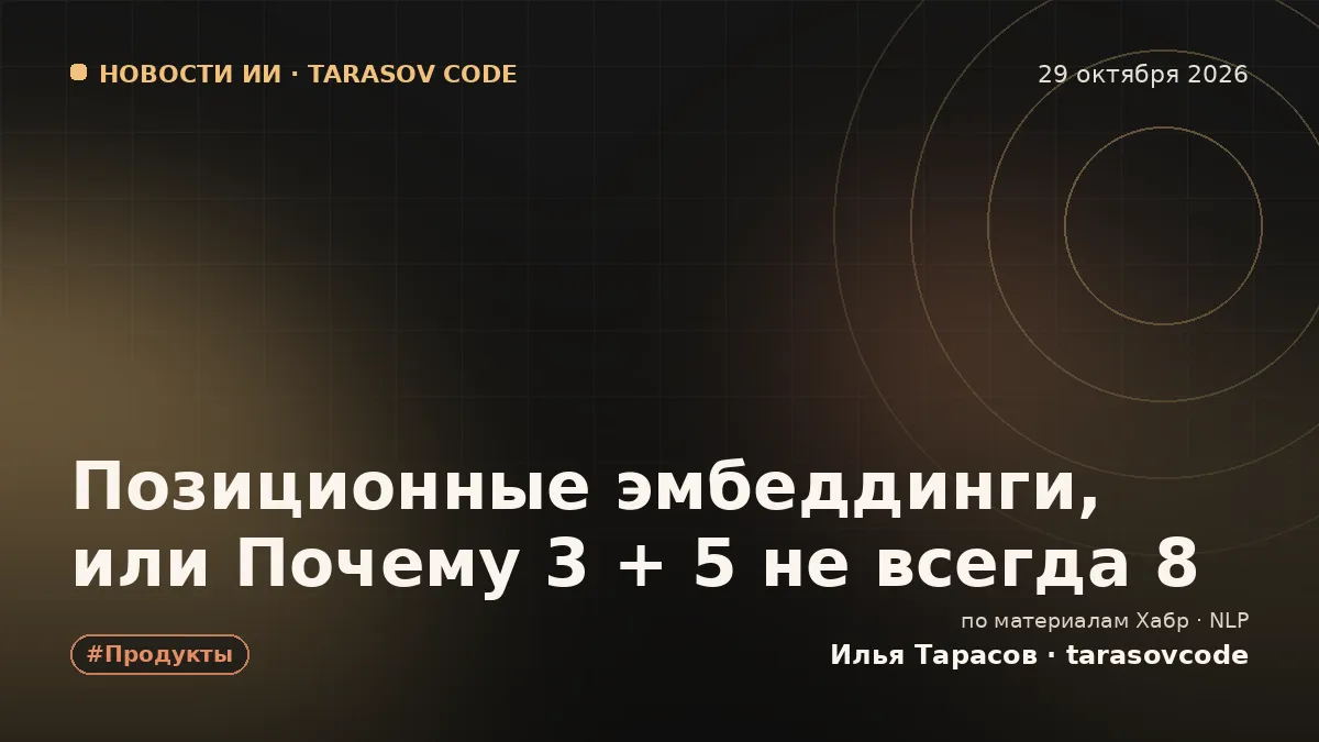 Позиционные эмбеддинги, или Почему 3 + 5 не всегда 8