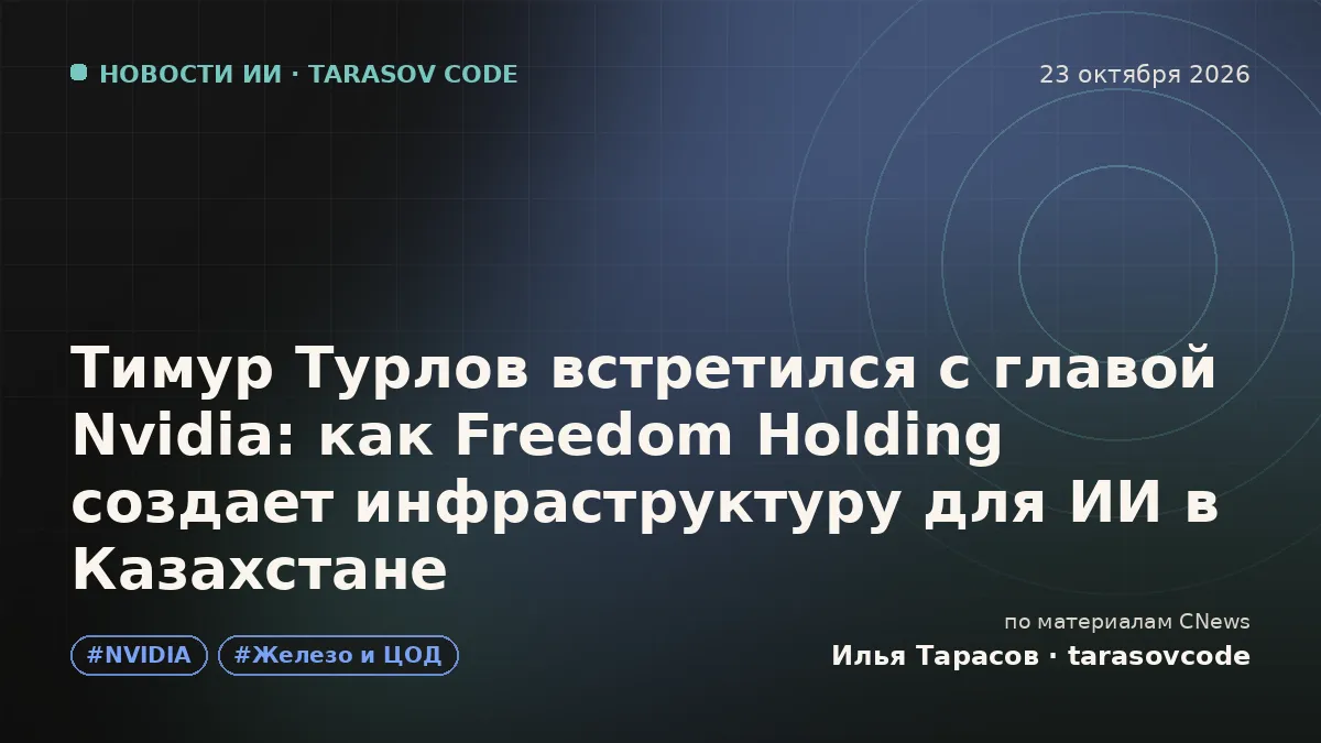 Тимур Турлов встретился с главой Nvidia: как Freedom Holding создает инфраструктуру для ИИ в Казахстане