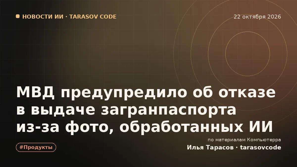 МВД предупредило об отказе в выдаче загранпаспорта из-за фото, обработанных ИИ