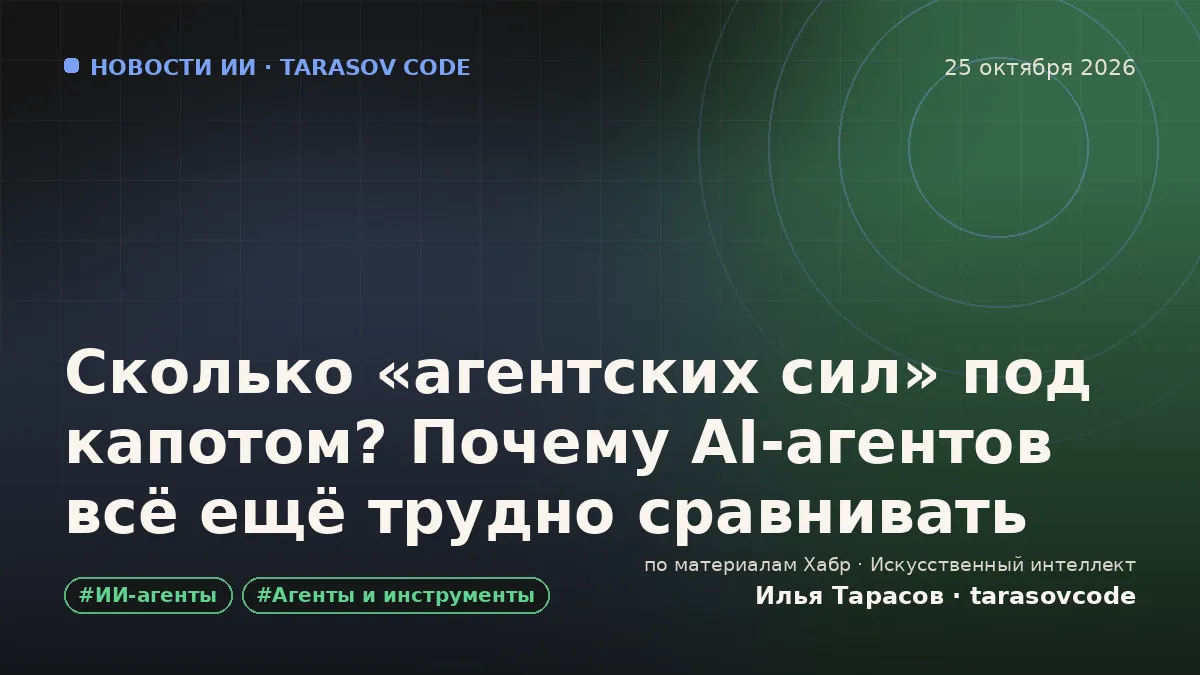 Сколько «агентских сил» под капотом? Почему AI-агентов всё ещё трудно сравнивать