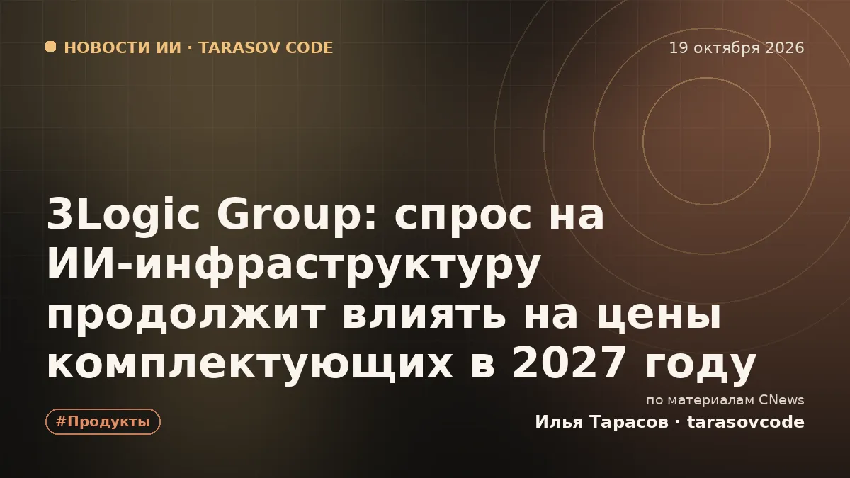 3Logic Group: спрос на ИИ-инфраструктуру продолжит влиять на цены комплектующих в 2027 году
