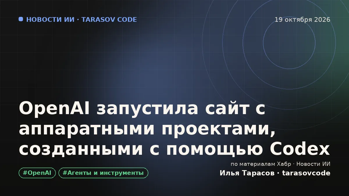 OpenAI запустила сайт с аппаратными проектами, созданными с помощью Codex