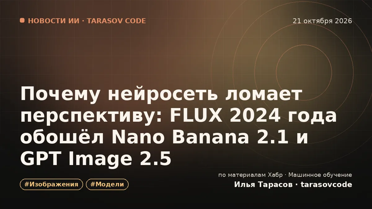 Почему нейросеть ломает перспективу: FLUX 2024 года обошёл Nano Banana 2.1 и GPT Image 2.5