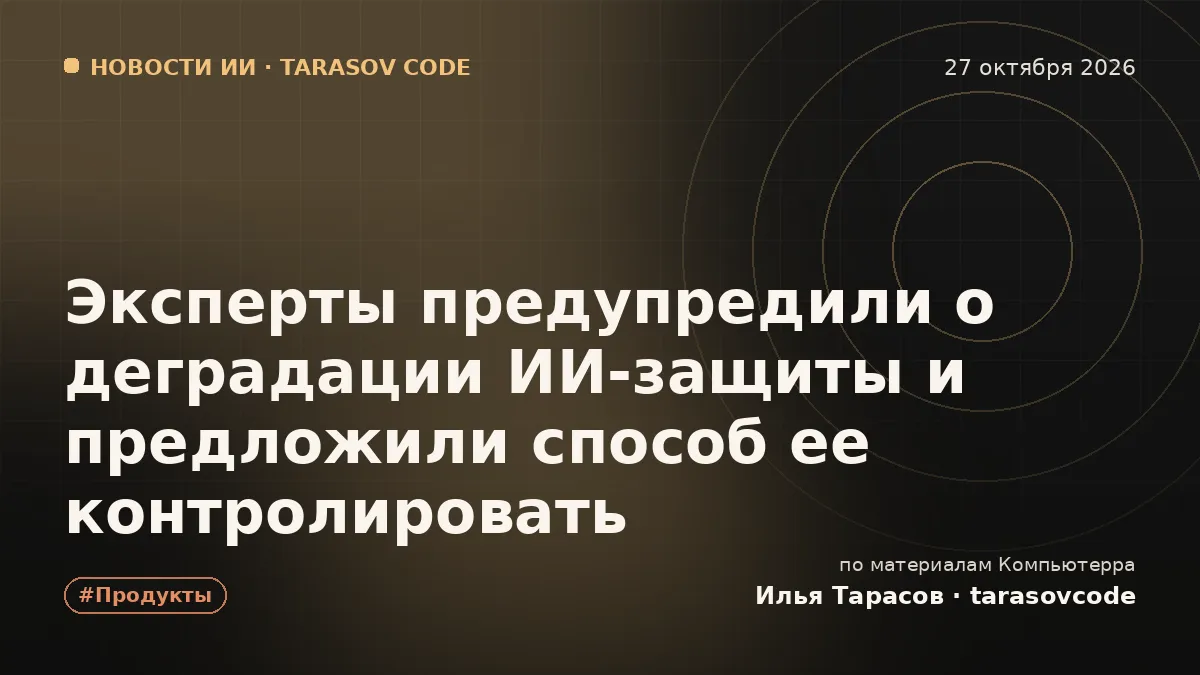 Эксперты предупредили о деградации ИИ-защиты и предложили способ ее контролировать