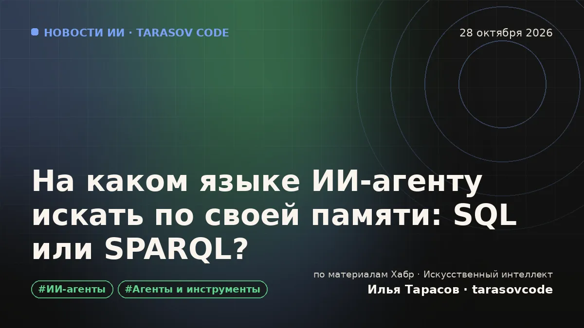На каком языке ИИ-агенту искать по своей памяти: SQL или SPARQL?