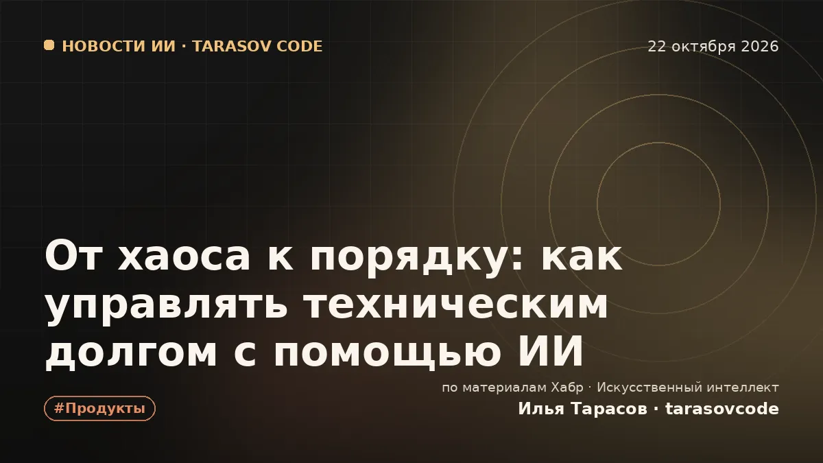 От хаоса к порядку: как управлять техническим долгом с помощью ИИ