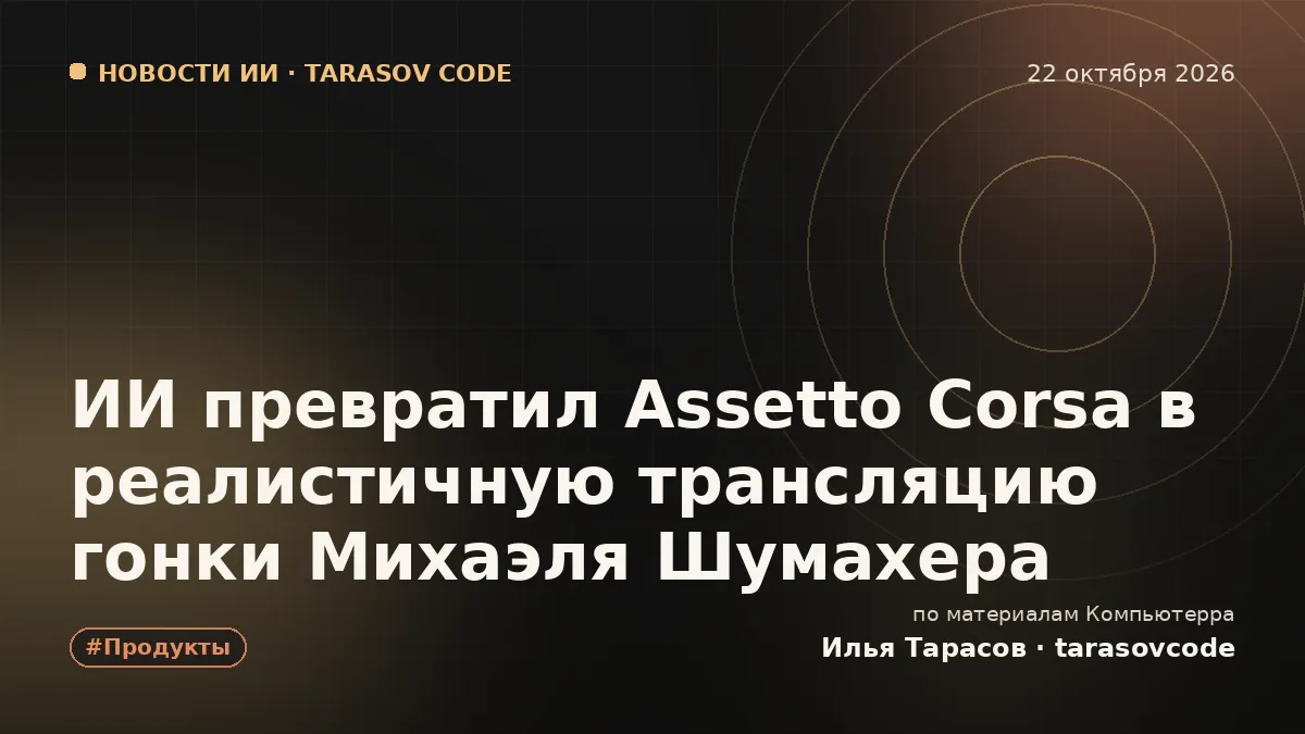 ИИ превратил Assetto Corsa в реалистичную трансляцию гонки Михаэля Шумахера
