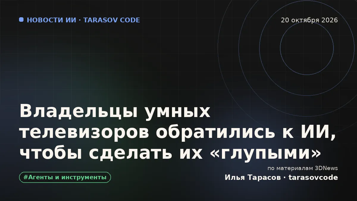 Владельцы умных телевизоров обратились к ИИ, чтобы сделать их «глупыми»