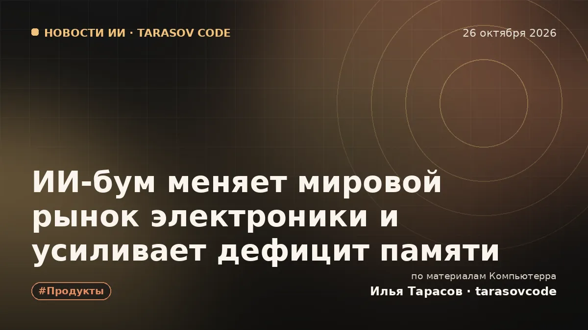 ИИ-бум меняет мировой рынок электроники и усиливает дефицит памяти