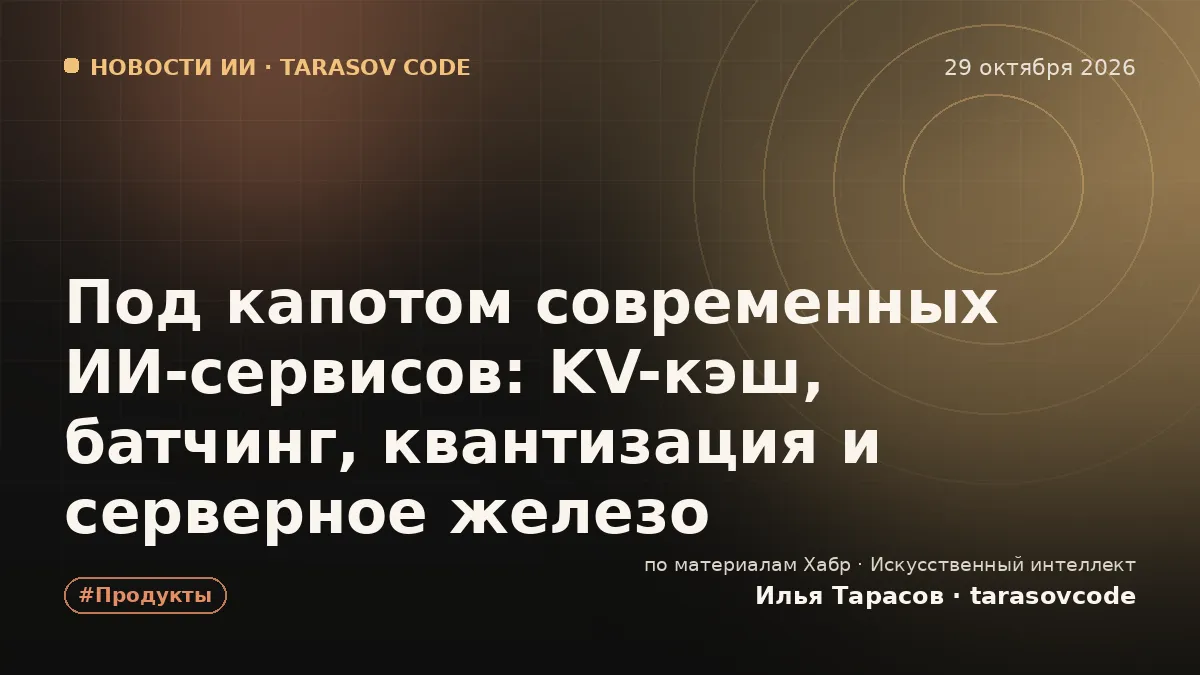 Под капотом современных ИИ-сервисов: KV-кэш, батчинг, квантизация и серверное железо