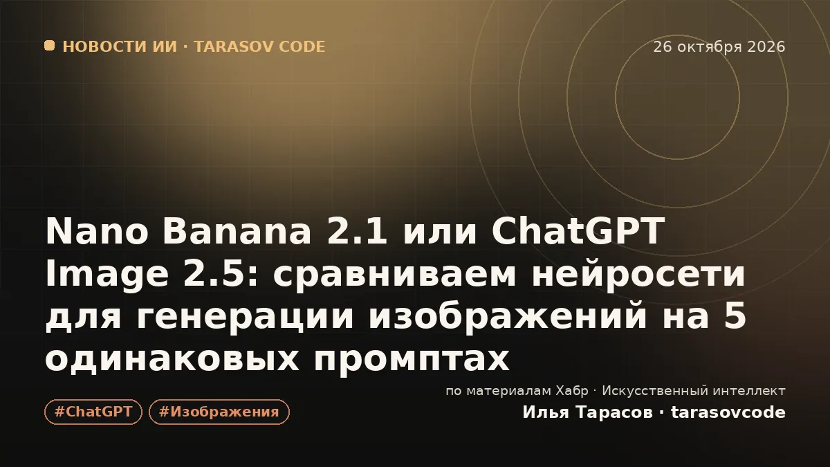 Nano Banana 2.1 или ChatGPT Image 2.5: сравниваем нейросети для генерации изображений на 5 одинаковых промптах