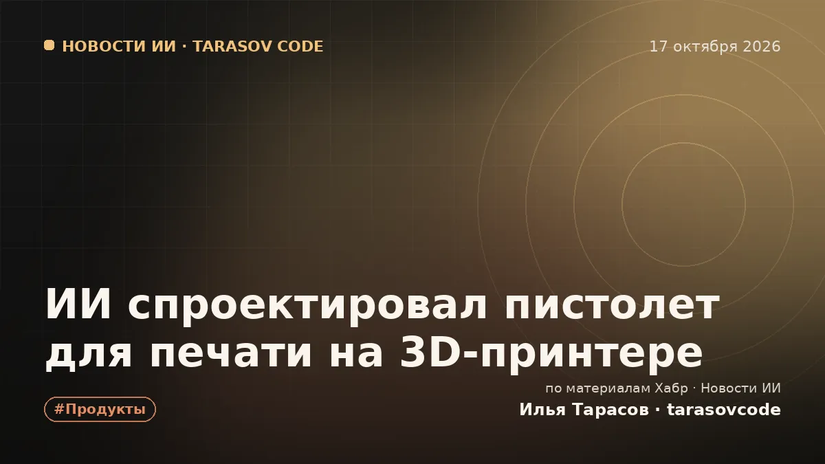 ИИ спроектировал пистолет для печати на 3D‑принтере