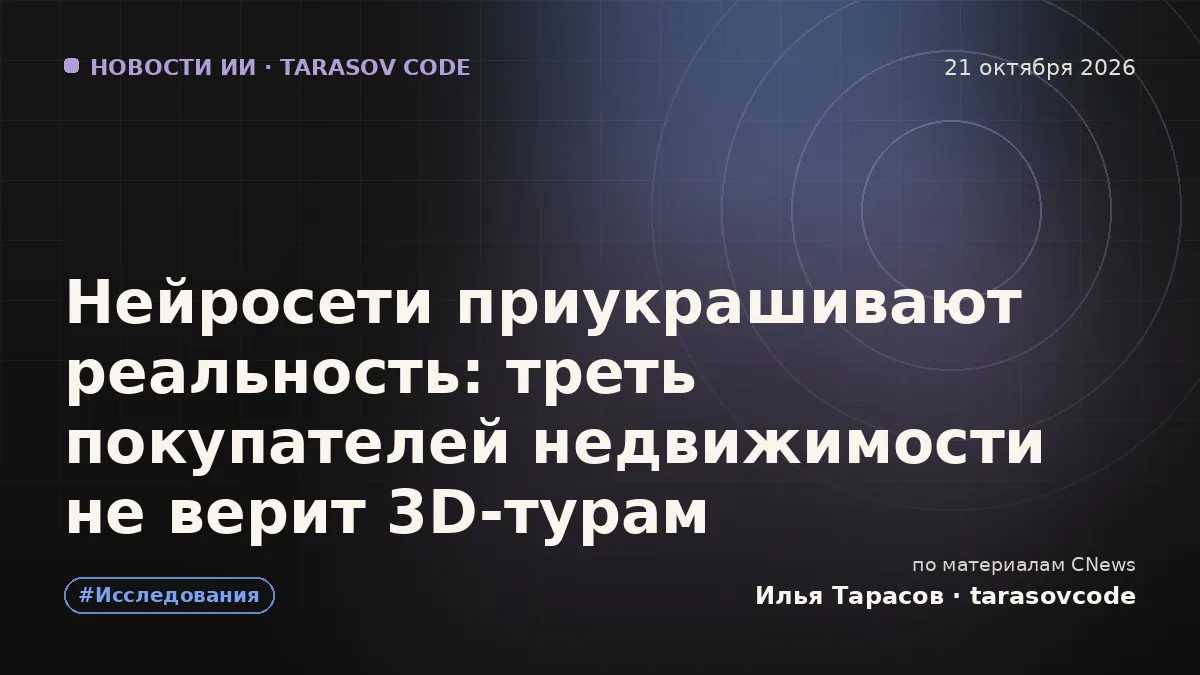 Нейросети приукрашивают реальность: треть покупателей недвижимости не верит 3D-турам