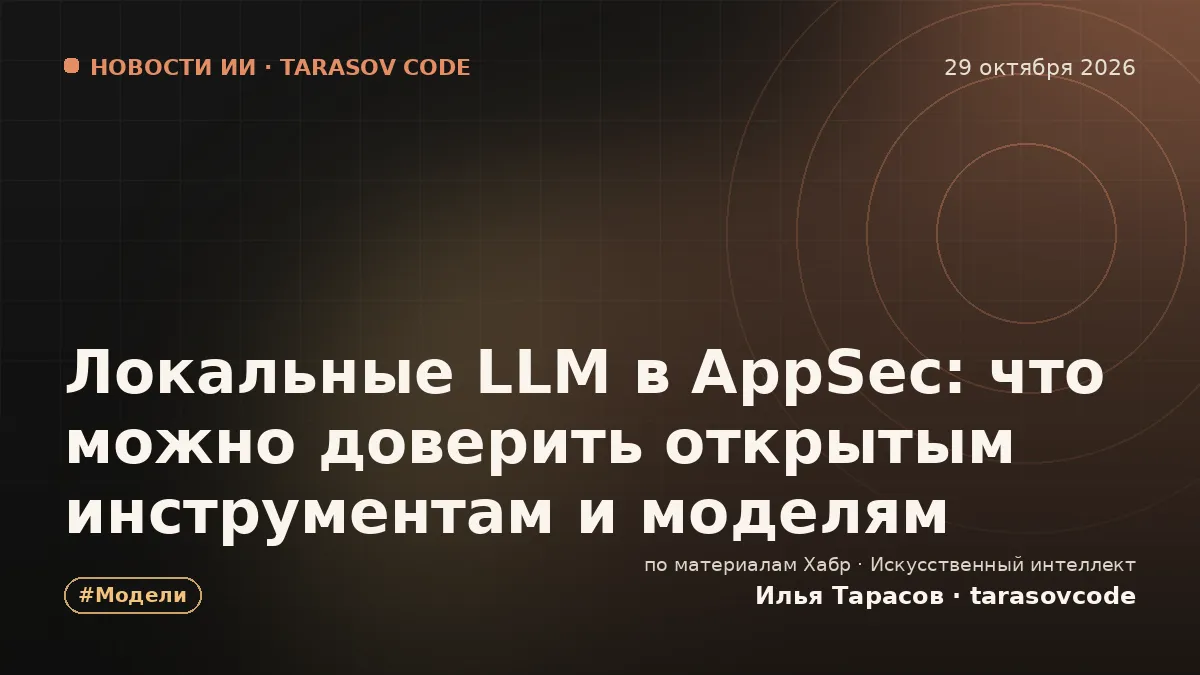 Локальные LLM в AppSec: что можно доверить открытым инструментам и моделям