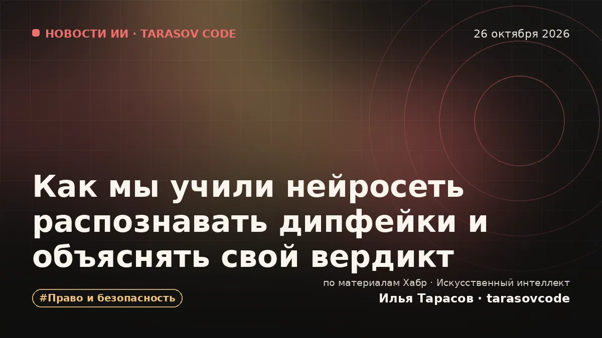 Как мы учили нейросеть распознавать дипфейки и объяснять свой вердикт