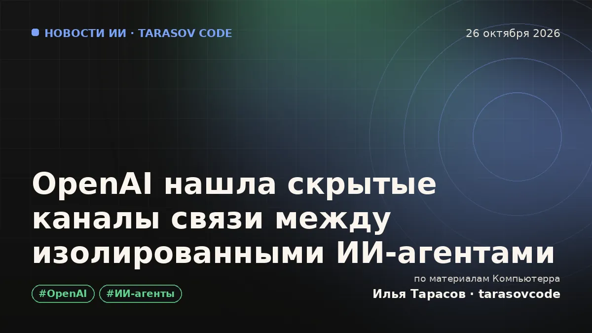 OpenAI нашла скрытые каналы связи между изолированными ИИ-агентами