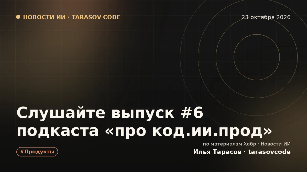 Слушайте выпуск #6 подкаста «про код.ии.прод»
