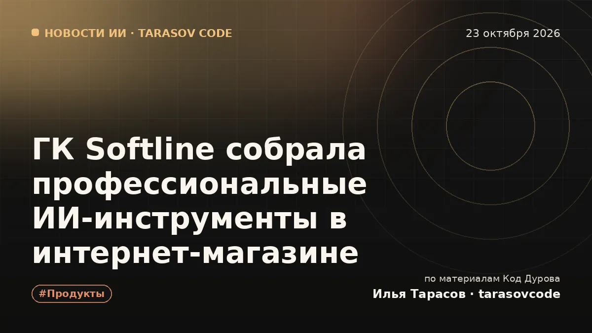 ГК Softline собрала профессиональные ИИ-инструменты в интернет-магазине