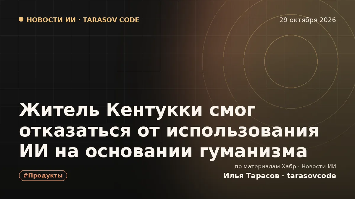 Житель Кентукки смог отказаться от использования ИИ на основании гуманизма