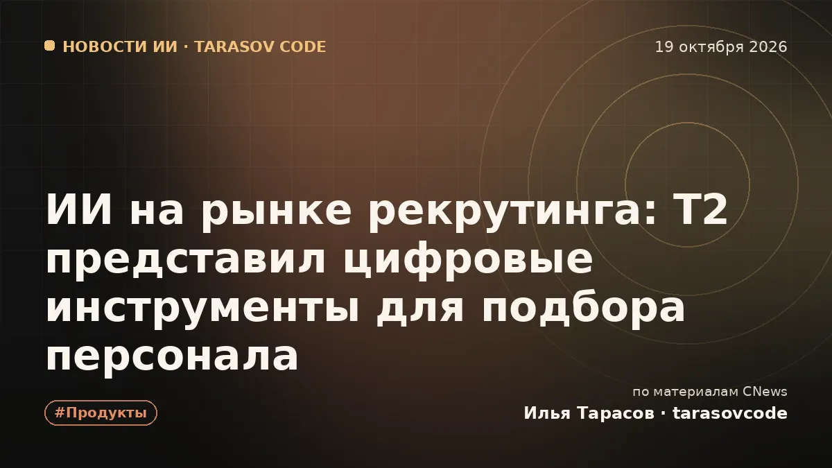 ИИ на рынке рекрутинга: Т2 представил цифровые инструменты для подбора персонала