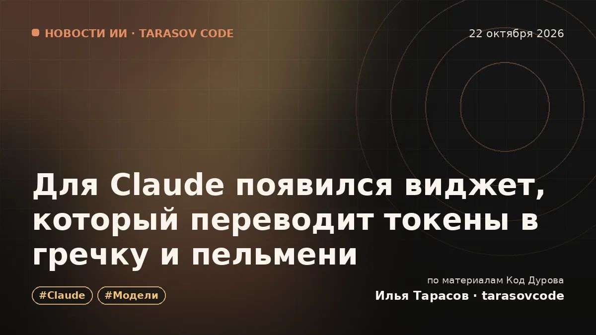 Для Claude появился виджет, который переводит токены в гречку и пельмени