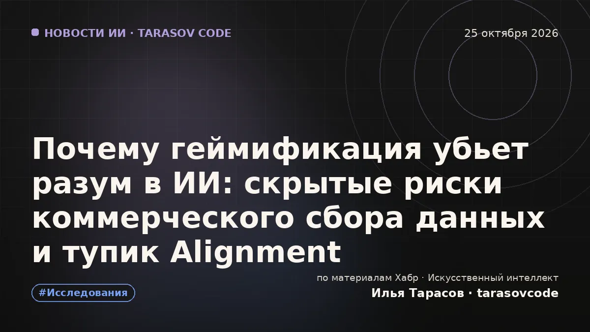 Почему геймификация убьет разум в ИИ: скрытые риски коммерческого сбора данных и тупик Alignment