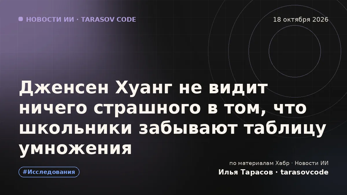Дженсен Хуанг не видит ничего страшного в том, что школьники забывают таблицу умножения