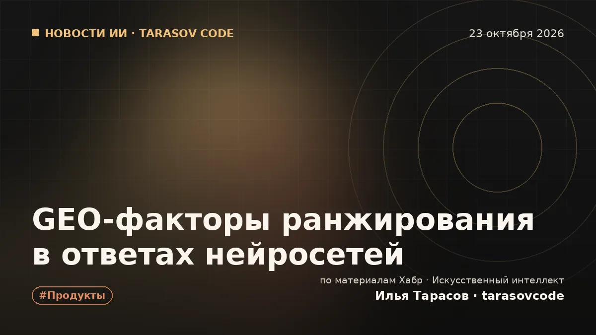 GEO-факторы ранжирования в ответах нейросетей