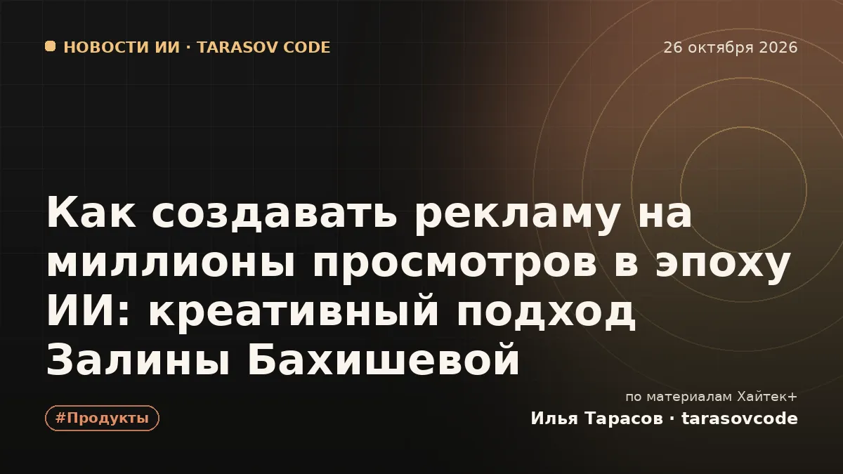 Как создавать рекламу на миллионы просмотров в эпоху ИИ: креативный подход Залины Бахишевой