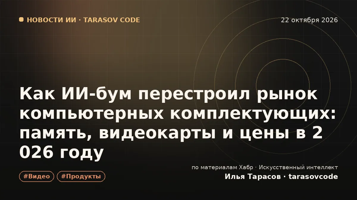 Как ИИ‑бум перестроил рынок компьютерных комплектующих: память, видеокарты и цены в 2 026 году