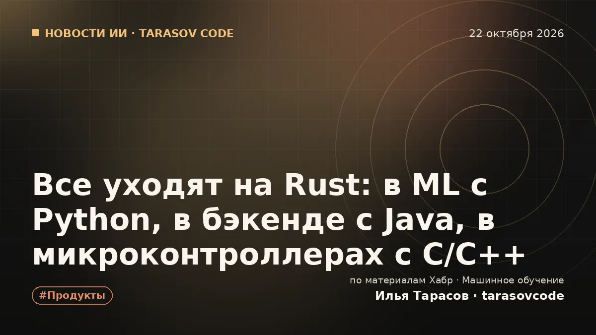 Все уходят на Rust: в ML c Python, в бэкенде с Java, в микроконтроллерах c С/С++