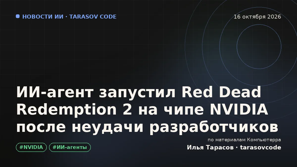 ИИ-агент запустил Red Dead Redemption 2 на чипе NVIDIA после неудачи разработчиков