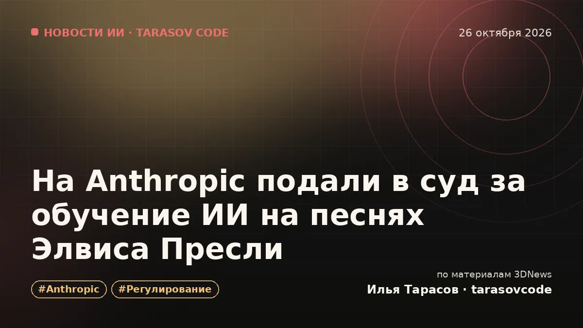 На Anthropic подали в суд за обучение ИИ на песнях Элвиса Пресли