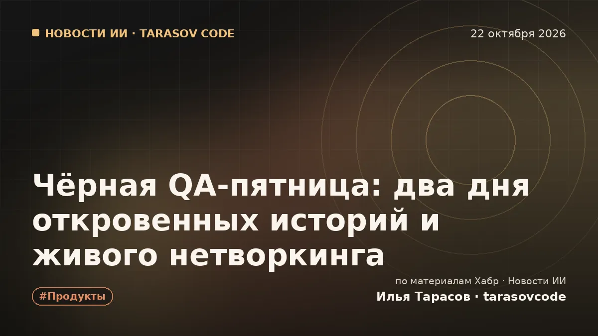 Чёрная QA-пятница: два дня откровенных историй и живого нетворкинга