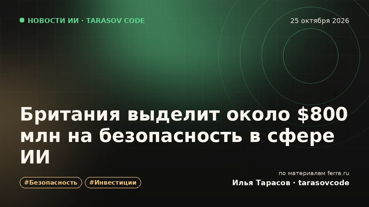 Британия выделит около $800 млн на безопасность в сфере ИИ