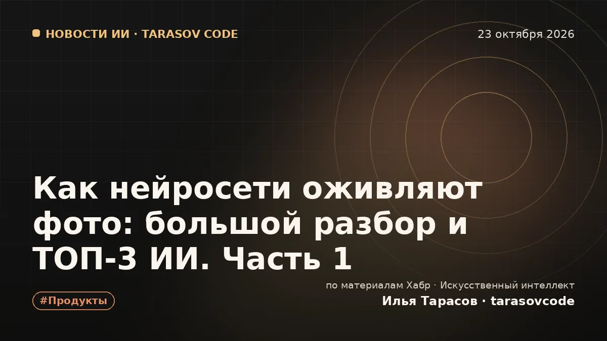 Как нейросети оживляют фото: большой разбор и ТОП-3 ИИ. Часть 1