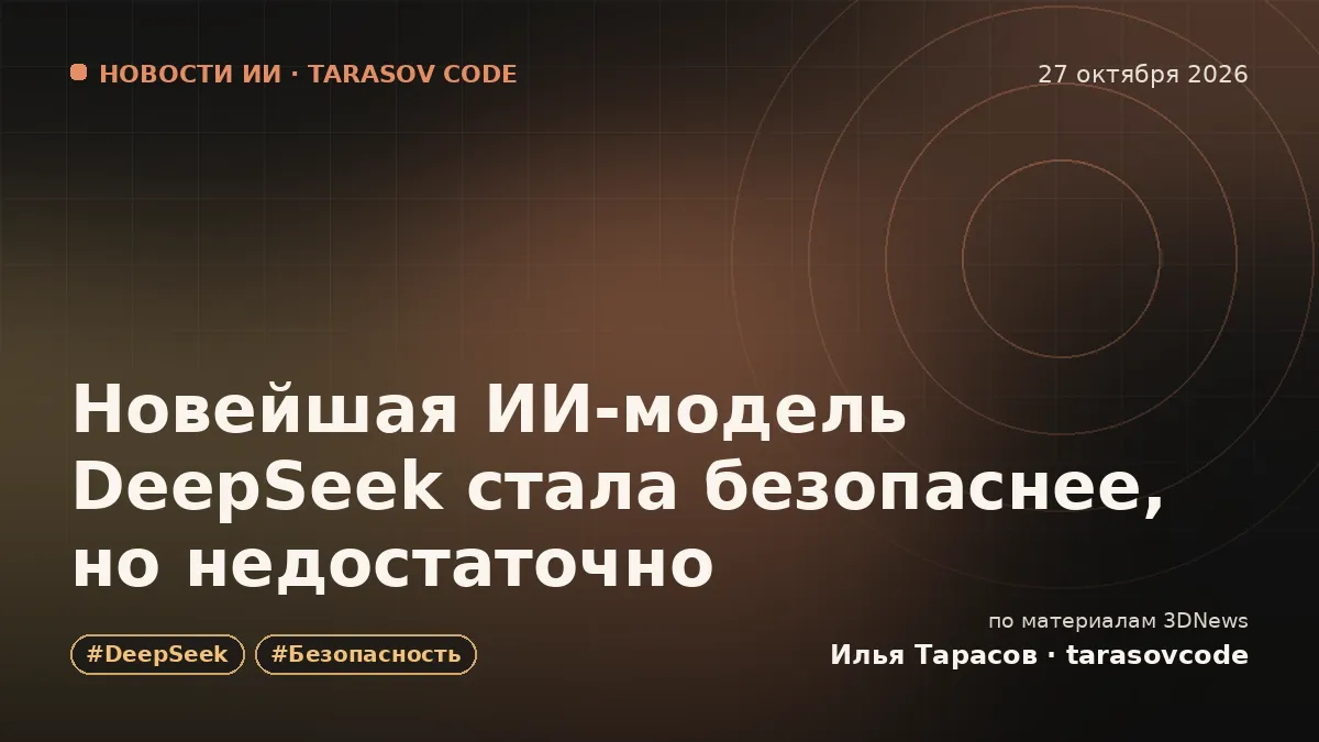 Новейшая ИИ-модель DeepSeek стала безопаснее, но недостаточно